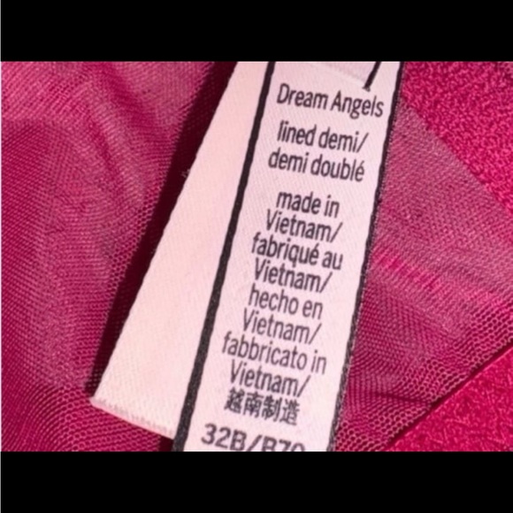 VS Dream Angels Embellished Burgundy Satin Lightly Lined Demi Corset 32B - Picture 6 of 7